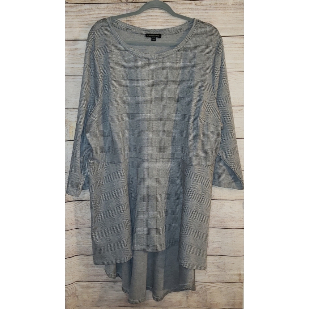 Lane Bryant Plaid/Herringbone High Low Top Size 22/24